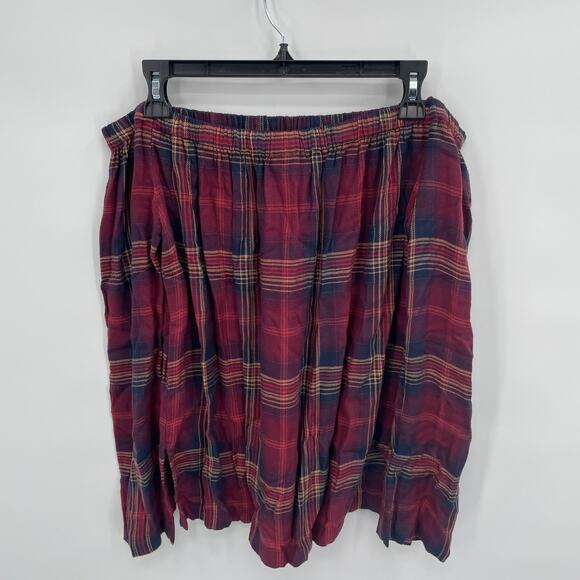 Anthropologie Cloth & Stone Homestead Plaid Off the Shoulder Blouse // S - Picture 10 of 11